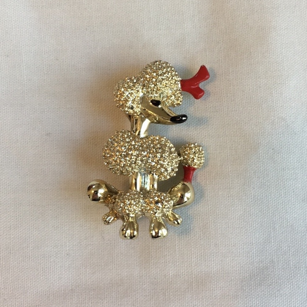 Vintage Gold Tone French Poodle Brooch